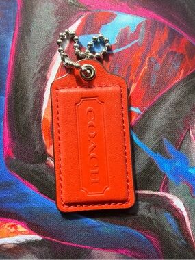 COACH Red orange Leather Tag